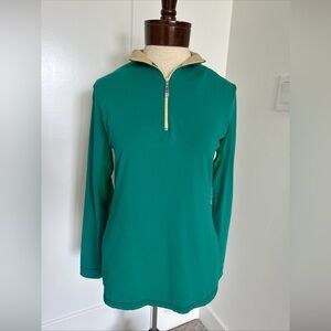 EIS Sun Shirt Womens SZ M 1/4 Zip Green Cooling Equestrian Horse Riding Top